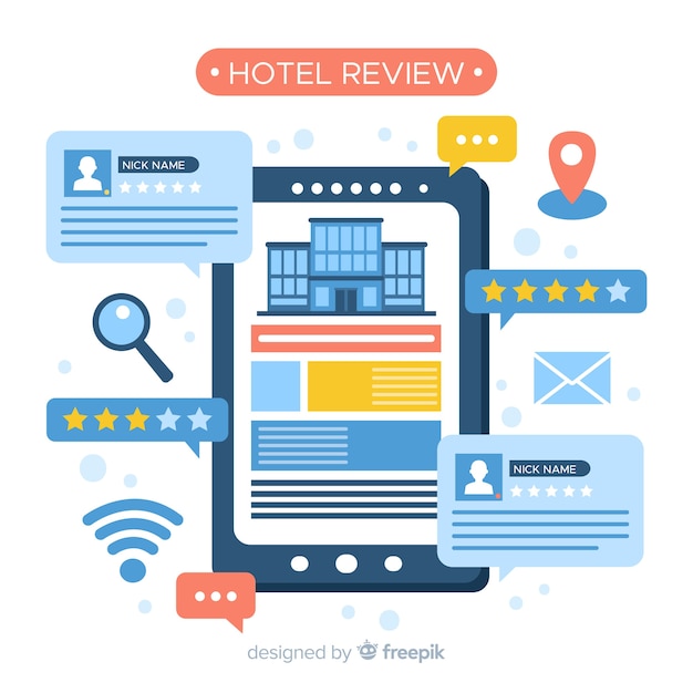 Concetto di recensione dell'hotel