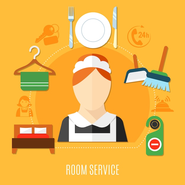 Free vector hotel room service illustration