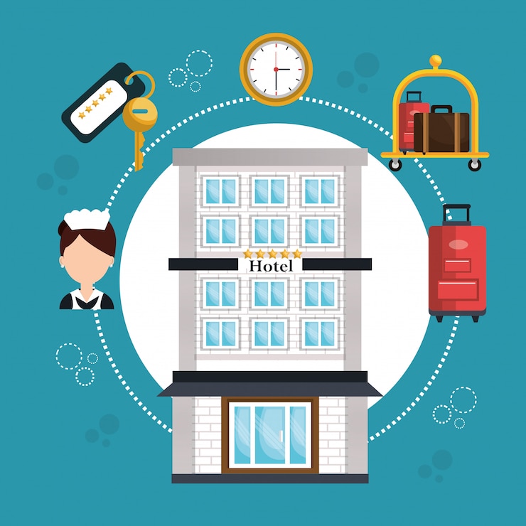 Free Vector hotel services set icon