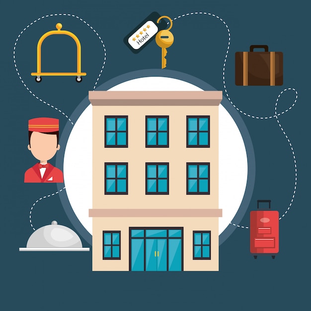 Free vector hotel services set icons