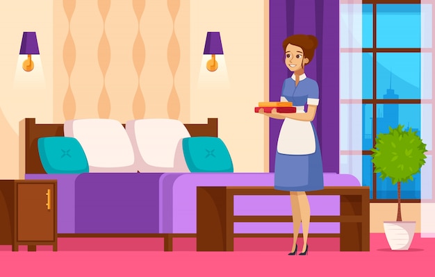 Hotel Staff Cartoon Background