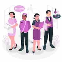 Free vector hotel staff concept illustration