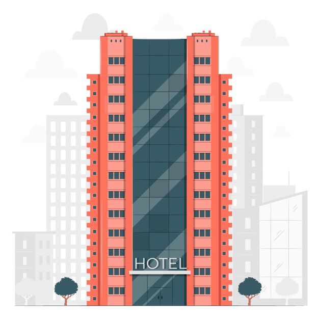 Hotel tower concept illustration