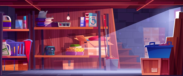 Free Vector house basement room interior