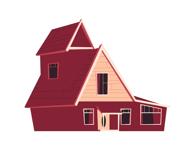 Free vector house building, cartoon illustration