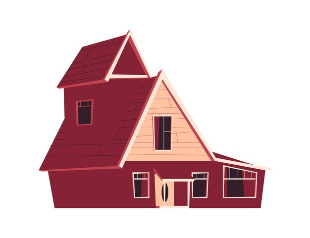 House building, cartoon illustration