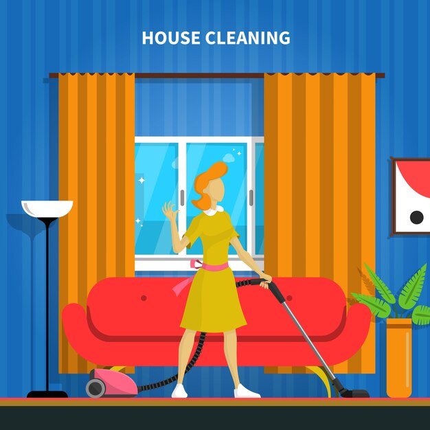 House Cleaning Background Illustration 