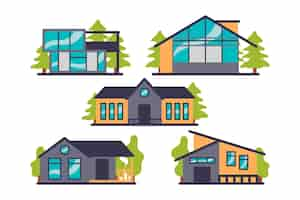 Free vector house collection illustration concept