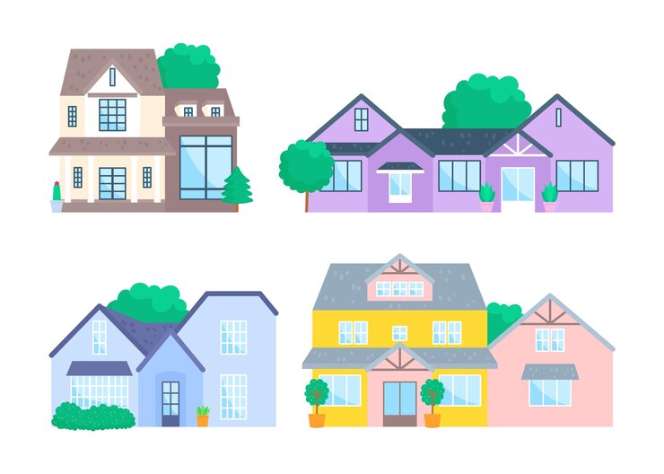 無料Vector 家コレクションイラストコンセプト