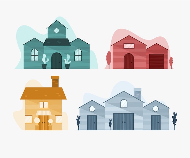 Free vector house collection illustration