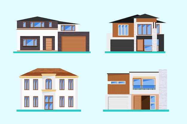 Free vector house collection illustration