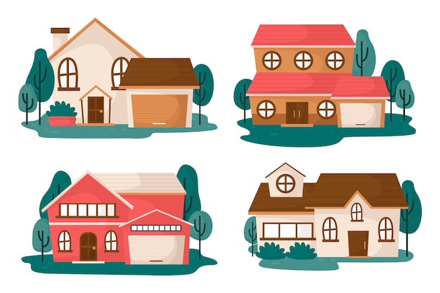 Free vector house collection illustration