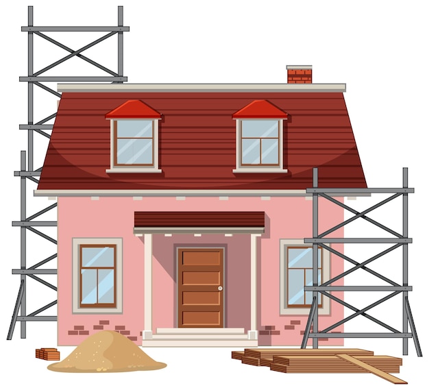 Free vector house construction site concept