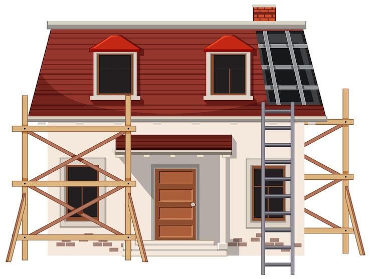 Free Vector house construction site concept