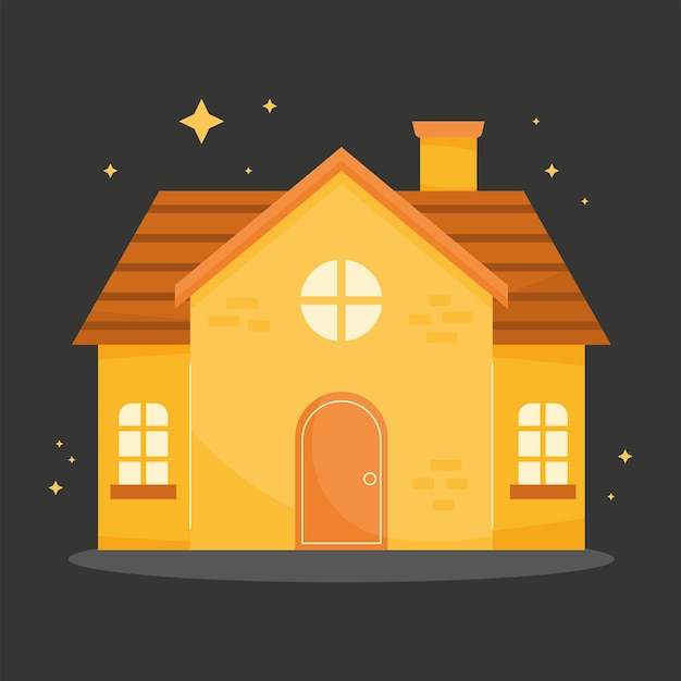 Free vector house front facade