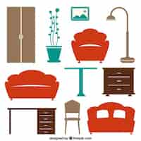 Free vector house furniture icons