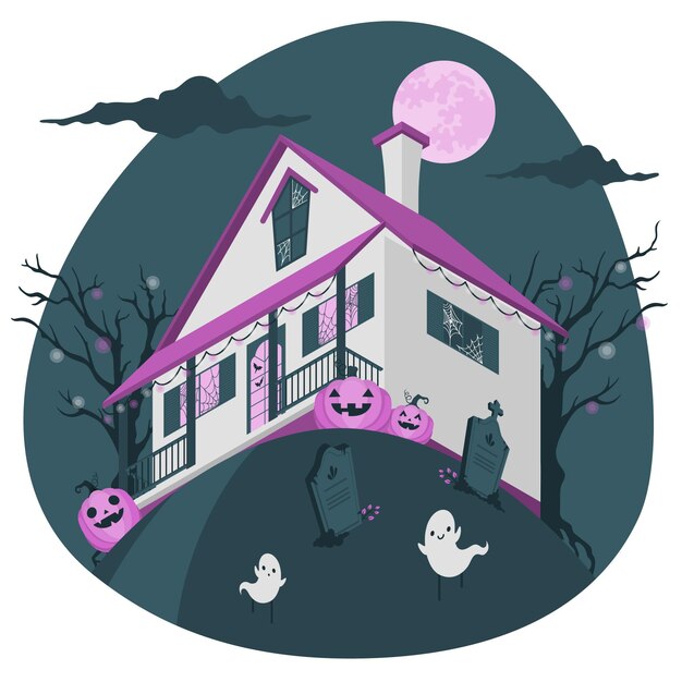 家のハロウィーンの装飾の概念図