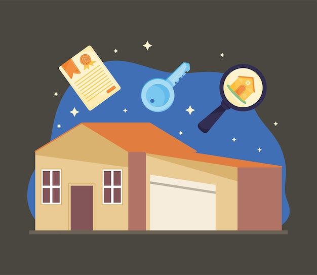 Free vector house and icons real estate