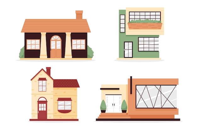 Free vector house illustration collection