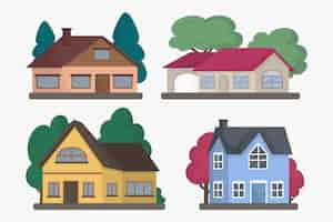 Free vector house illustration set