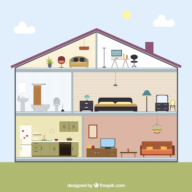 Free vector house interior