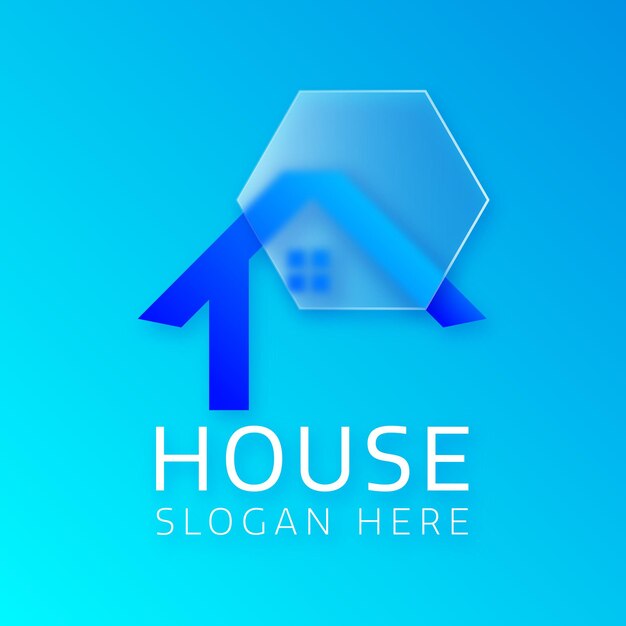 House logo glass morphism vector illustration