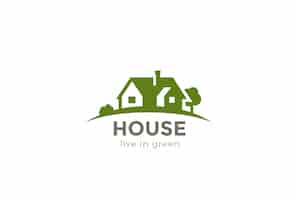 Free vector house logo  icon.  negative space style.