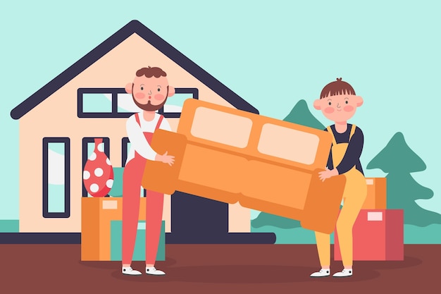 Free vector house moving concept illustration