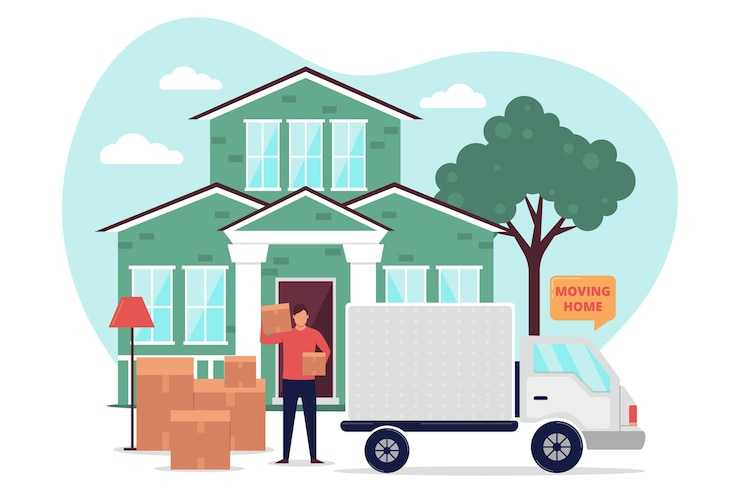 Free Vector house moving concept