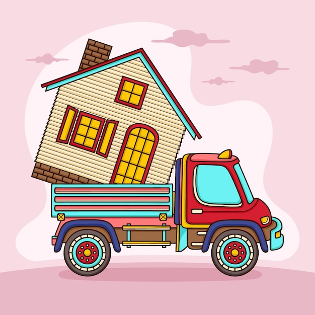 Free vector house moving concept