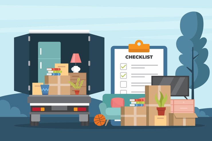 Free Vector house moving concept