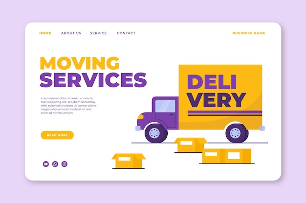 Free vector house moving services - landing page