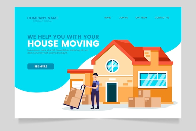 House moving services template landing page