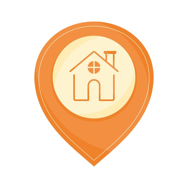 Free vector house in pin location