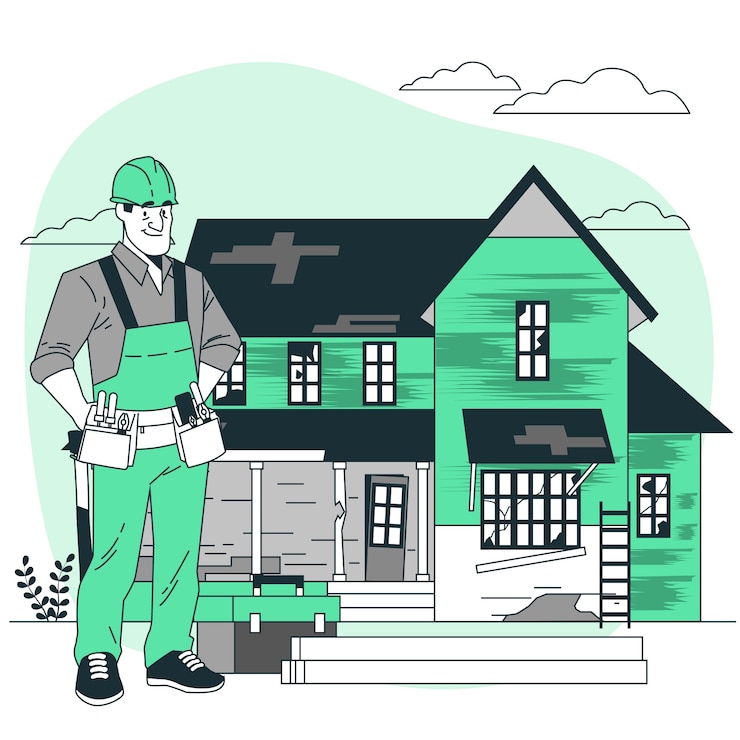Free Vector house rehab concept illustration