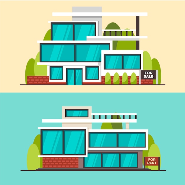 Free vector house for sale concept