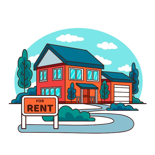 Free vector house for sale hand drawn design