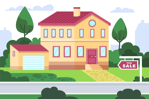 Free vector house for sale illustrated