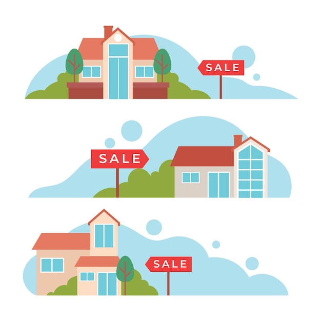 Free vector house for sale illustration concept