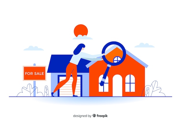 Free vector house searching concept for landing page