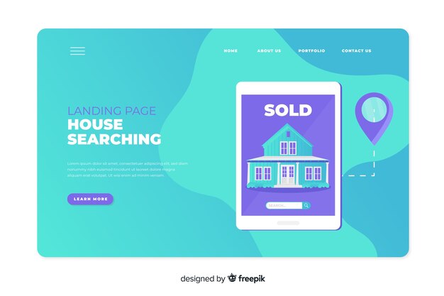 House searching concept for landing page