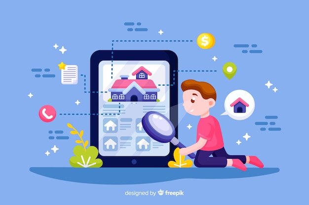 House searching concept for landing page