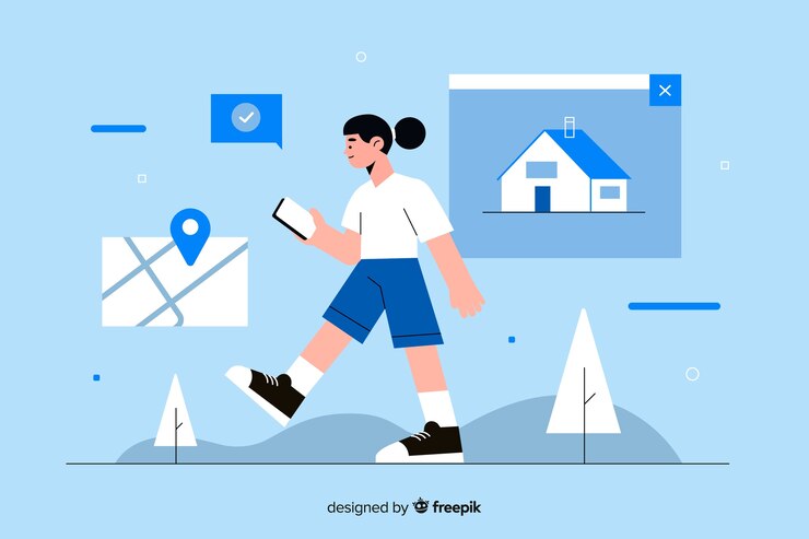 Free Vector house searching concept for landing page
