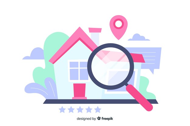 Free vector house searching landing page concept