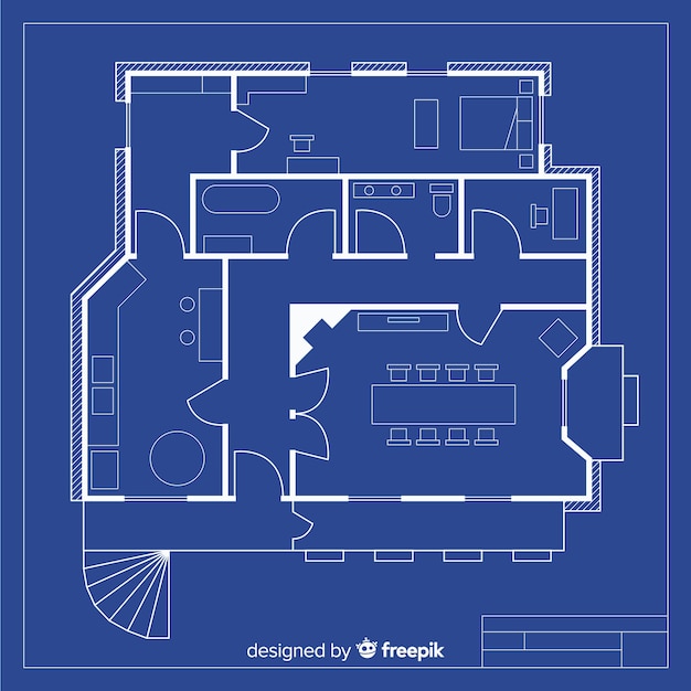 Бесплатное векторное изображение Проект дома эскиз с планом