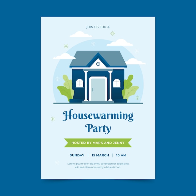 Free vector house warming party invitation concept