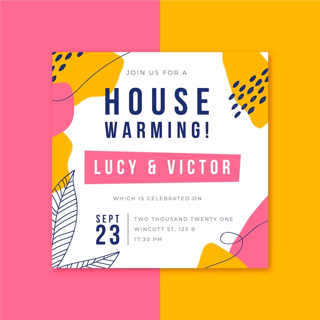 House warming party invitation template