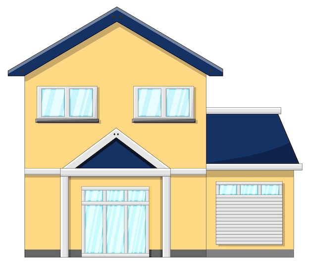 Free vector house with blue roof