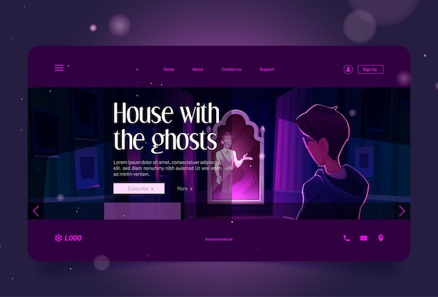 House with the ghost landing page with scary spook
