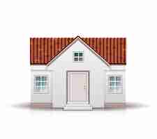 Free vector house with red roof isolated